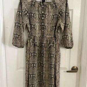 Marc By Marc Jacobs Tan Snakeskin Dress long sleeve Sz s